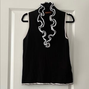 Belldini Size XL Ruffle-Neck Sleeveless Sweater Top